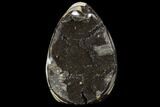 Polished Septarian Geode Sculpture - Black Crystals #99447-3